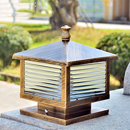 Preisvergleich Produktbild HLDJ European Outdoor Landschaft Beleuchtung, im Freien Wasserdichten Leuchten, Traditionelles Schwarz im Freien Garten-Lampen-Pfosten-Laterne-Licht (Size : 40CM*40CM)