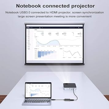 USB to HDMI Adapter, USB 3.0/2.0 to HDMI Cable Multi-Display Video Converter- PC Laptop Windows 7 8 10,Desktop, Laptop, PC, Monitor, Projector, HDTV.[Not Support Chromebook] Black