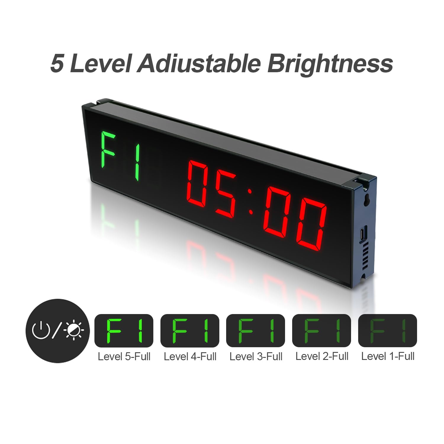 Reloj despertador digital de pared de 12 pulgadas para entrenamiento de intervalos con cronómetro de cuenta regresiva/arriba, temporizador de intervalo de gimnasio, control remoto Tabata EMOM para