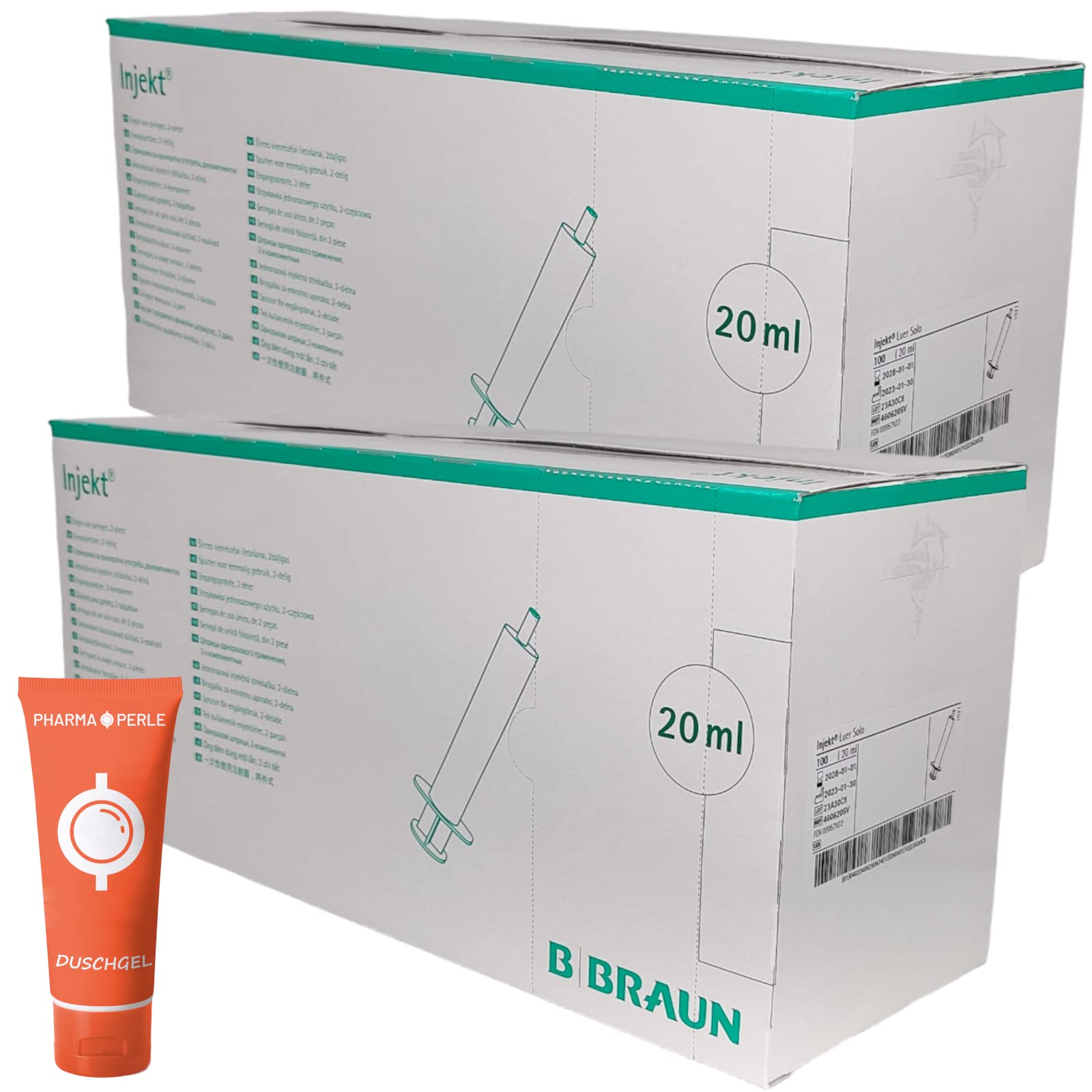 B. Braun Inject 20 ml I Luer Approche excentrique 2 seringues jetables I 2 x 100 seringues à usage unique I Plus PharmaPerle giveaway
