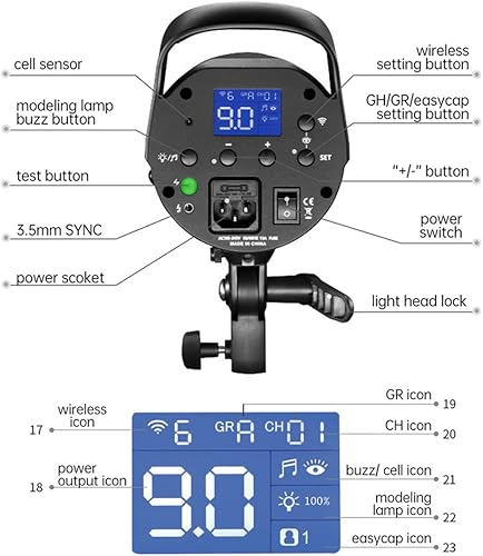 Vista 3 de JINBEI DMII-5 500 W - Luces estroboscópicas para estudio con flash de estudio de 500 W