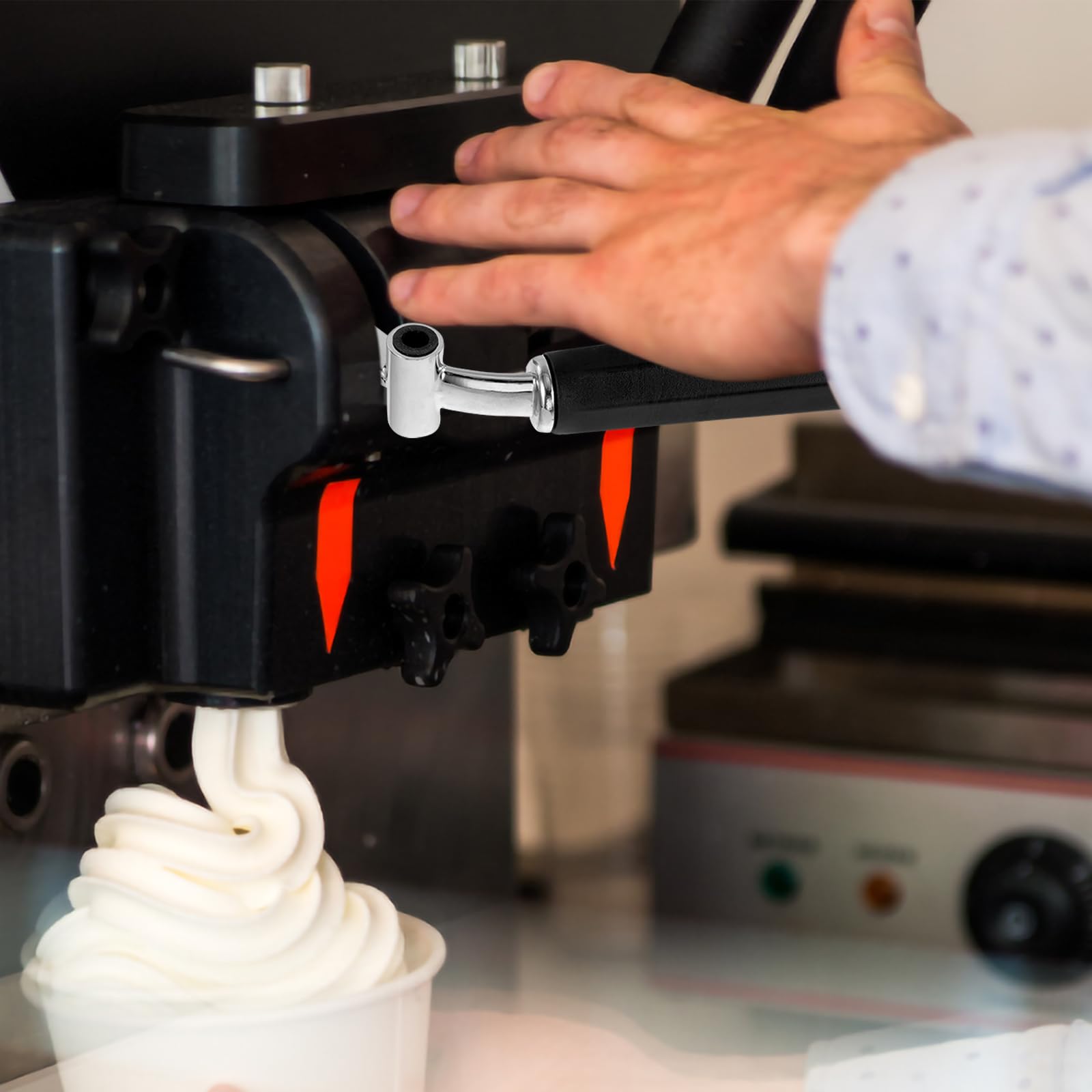 DECHOUS Ice Cream Machine Part, Stainless Steel Ice Cream Machine Lever Machine Handles Component Ice Cream Machine Supplies Accessories