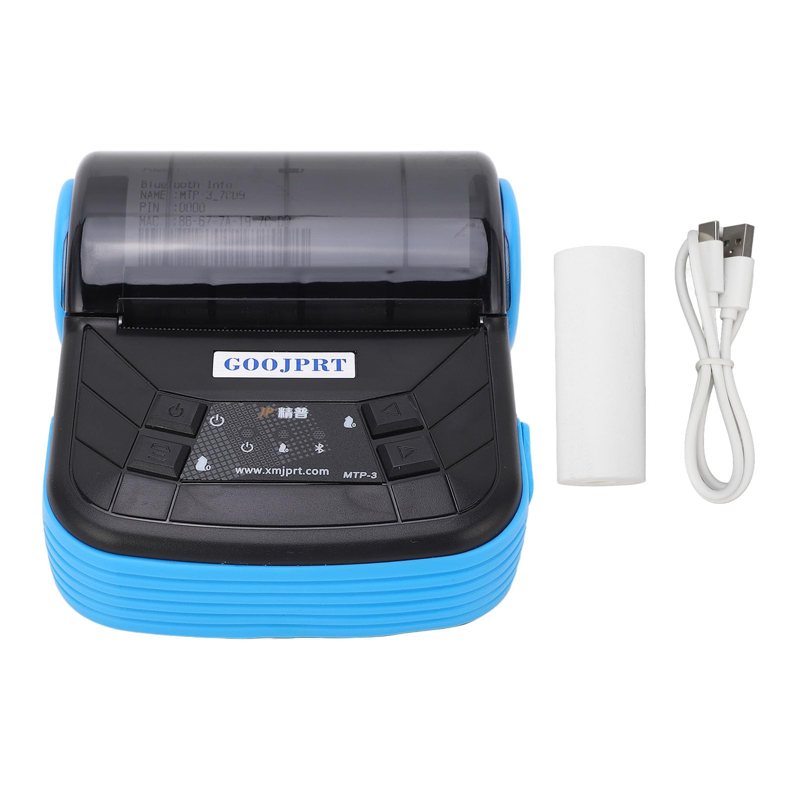 Impresora Térmica 80mm Bluetooth Impresión Inalámbrica Amplia Compatibilidad Impresora Portátil de Recibos de bajo Ruido para el Hogar Oficina Viajes de Negocios