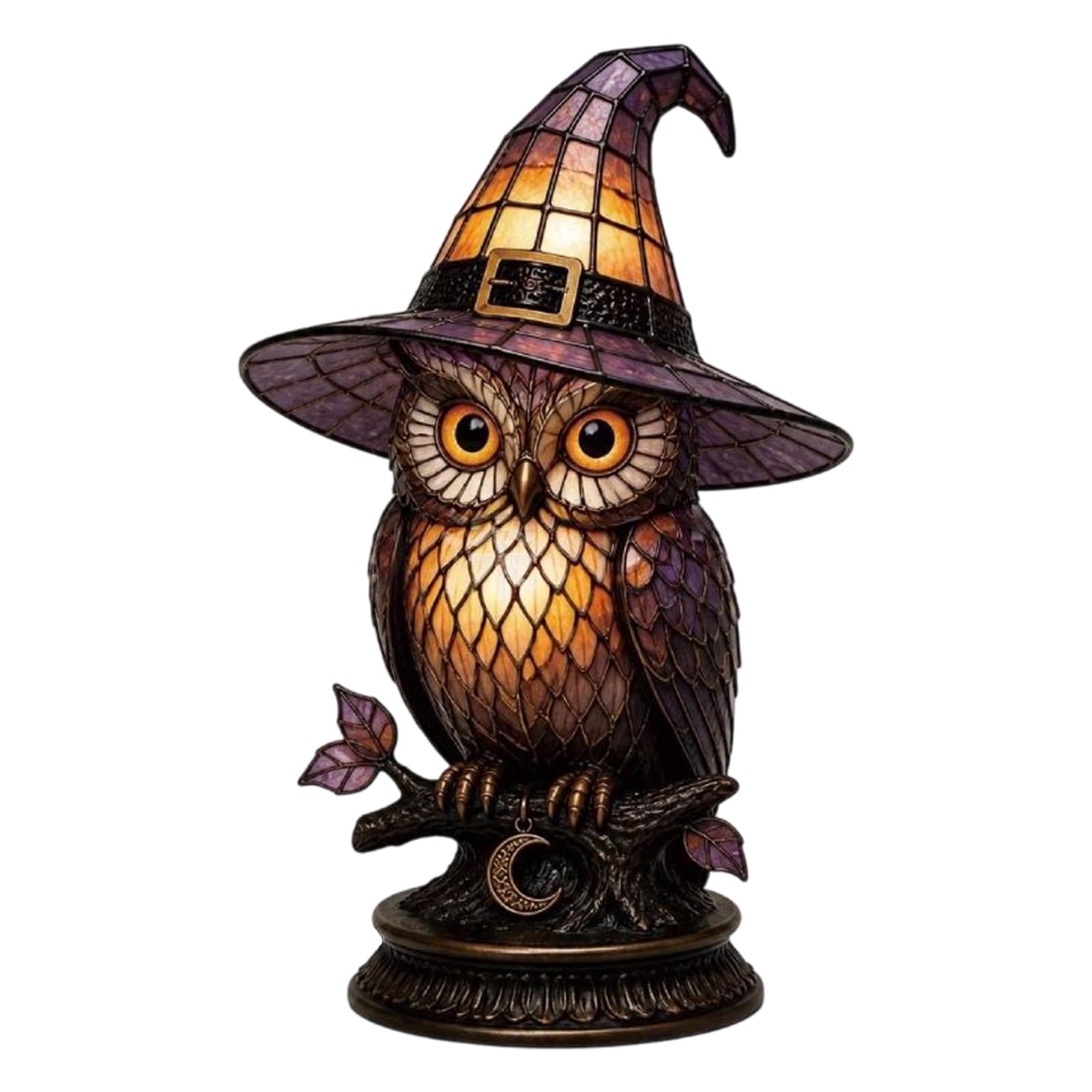 Halloween Gothic Night Light, 2D Acrylic Witch Hat Black Cat Ghost Lamp