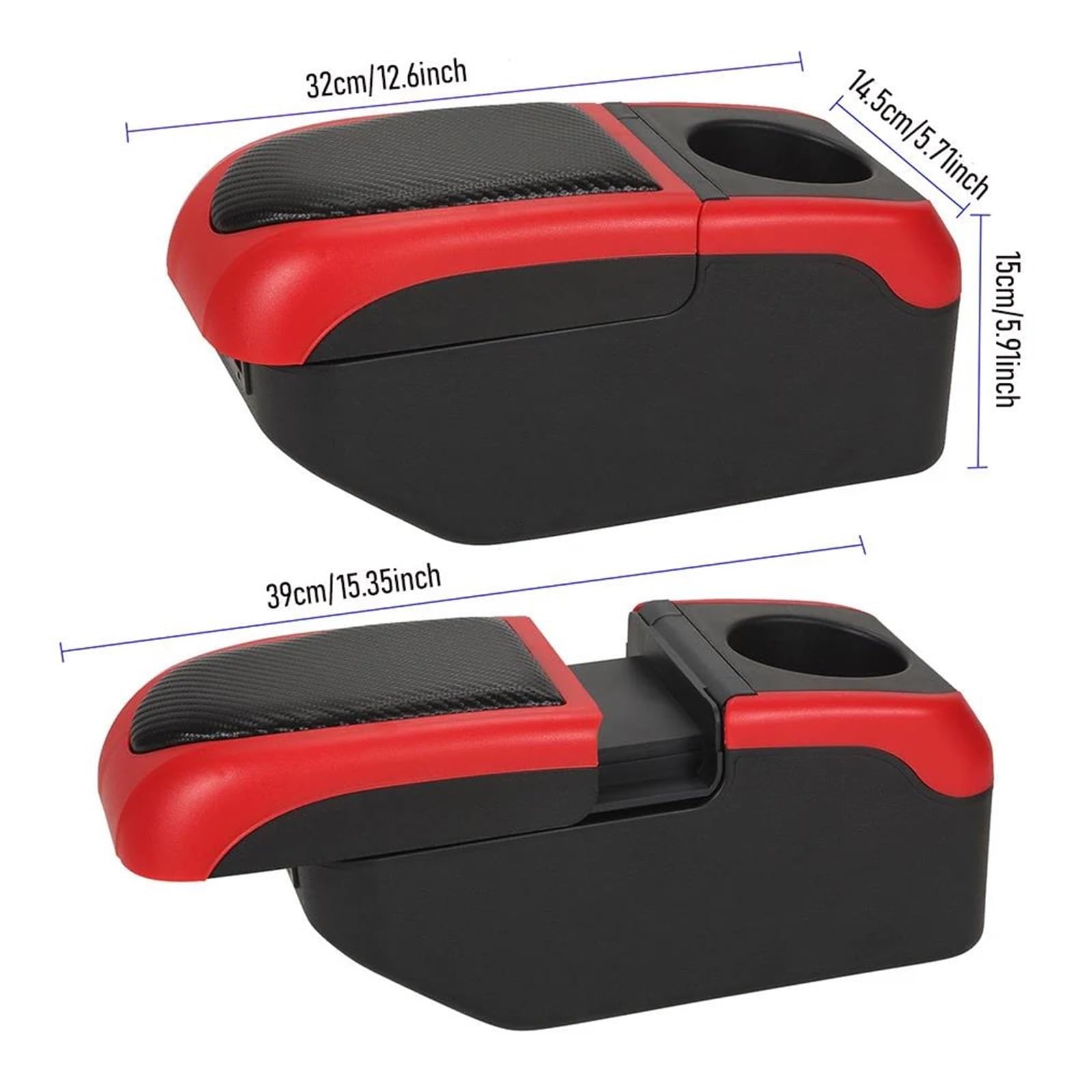 accoudoirs boîte de rangement Pour Renault Pour Captur Pour Clio 3 IV Coffre Rangement Accoudoir Voiture Renfort D'accoudoir Rehausser Les Détails Intérieurs(Black Red)
