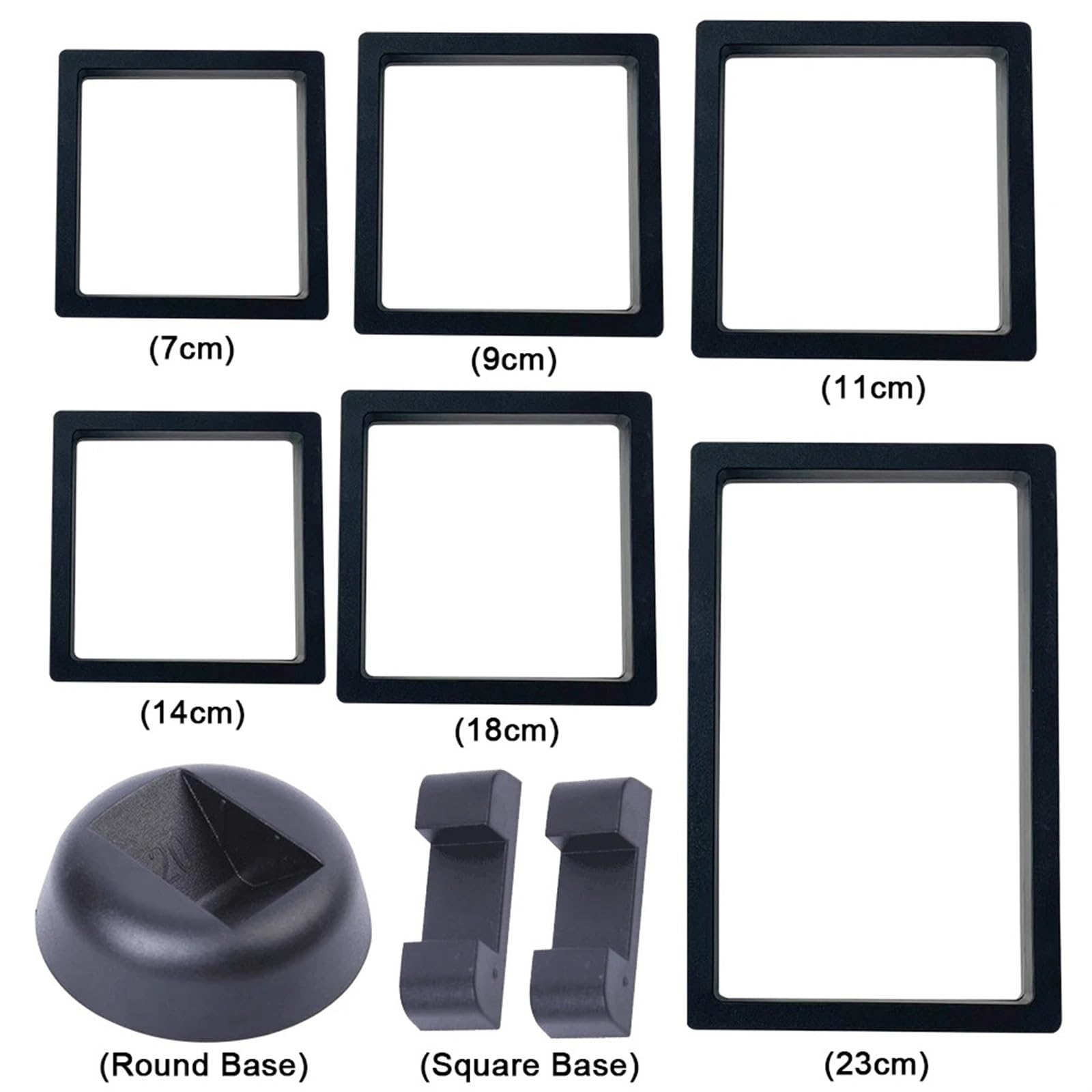 Plastikowe pudełko na biżuterię z pływającą ramą 3D | Przechowywanie biżuterii: 9 sztuk 3D pływającej ramki Shadow Box(9cm)