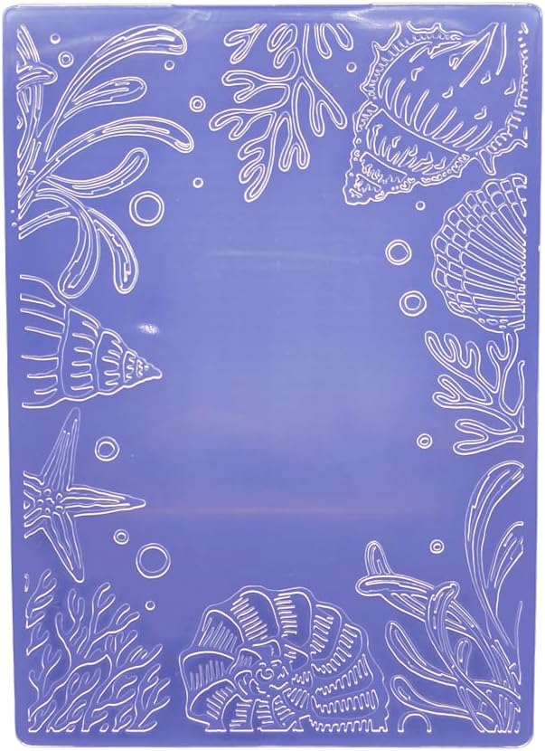 Plastic Embossing Folder A6 Size Underwater World Paper Crafts Plastic Textured Impressions for Card Making Scrapbooking