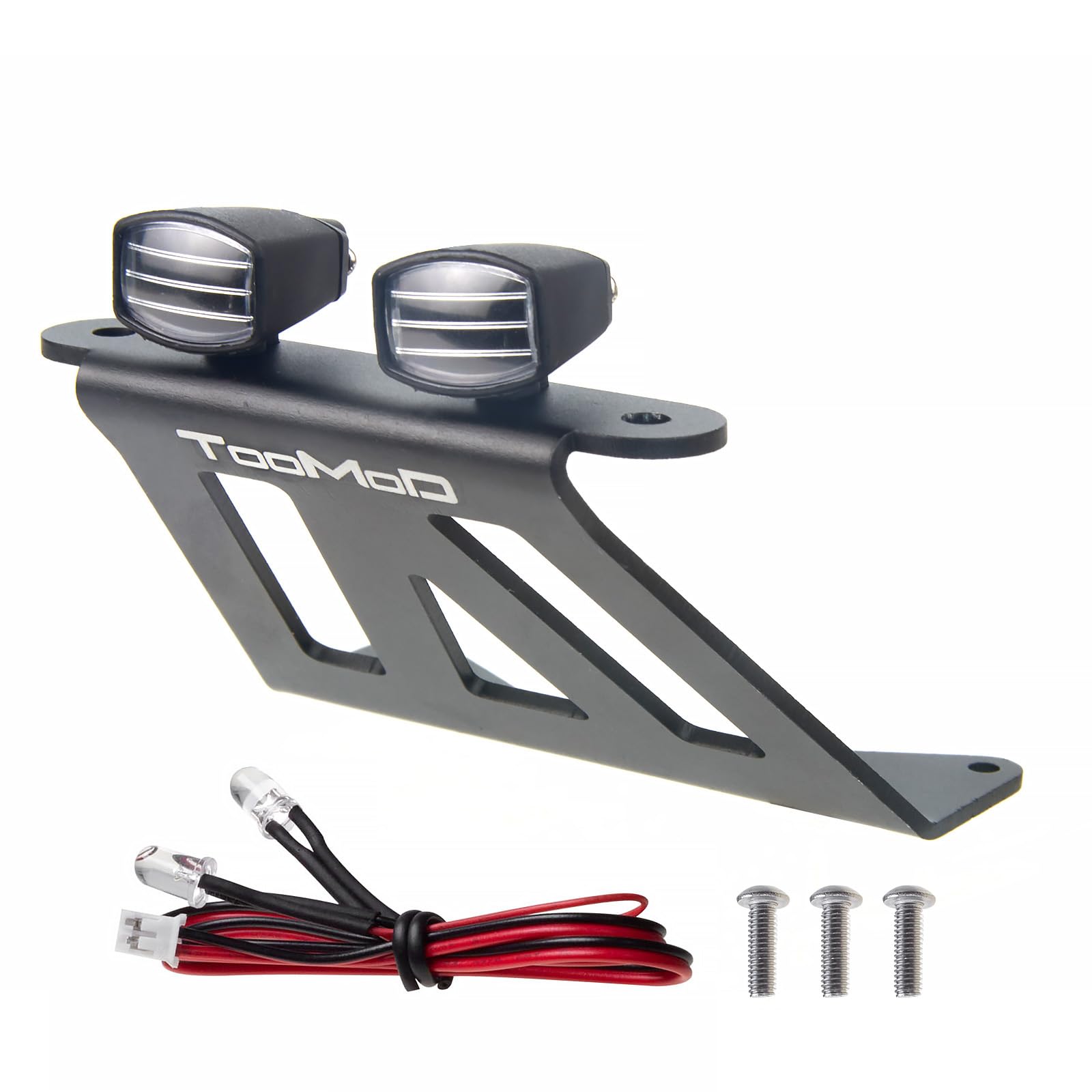 TOOMODCW-01 Aluminum Front Skid Bumper with Square LED Lights for CW01 Tamiya Lunch Box Midnight Pumpkin Monster Chassis Upgrade Parts