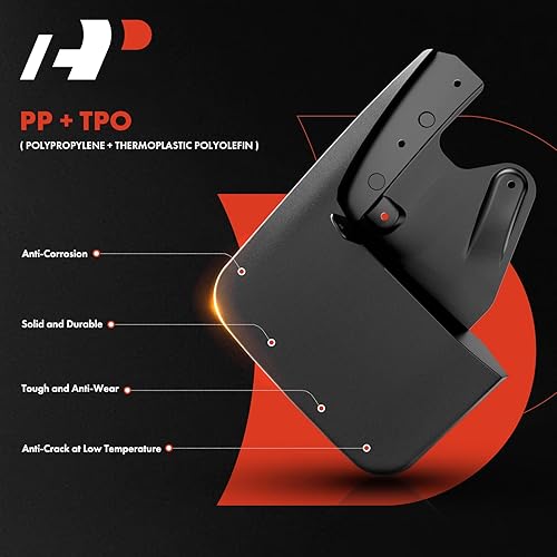 Miniatura 3 de A-Premium Juego de 4 solapas de barro guardabarros con accesorios compatibles con Toyota Tundra 2022 2023 2022-2023 color negro delantero LH RH y