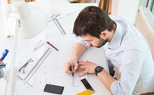 Miniatura 9 de Briartw Regla cuadrada en T de acrílico, regla cuadrada en T de plástico, doble cara para medición de arte, enmarcar y dibujar, manualidades,