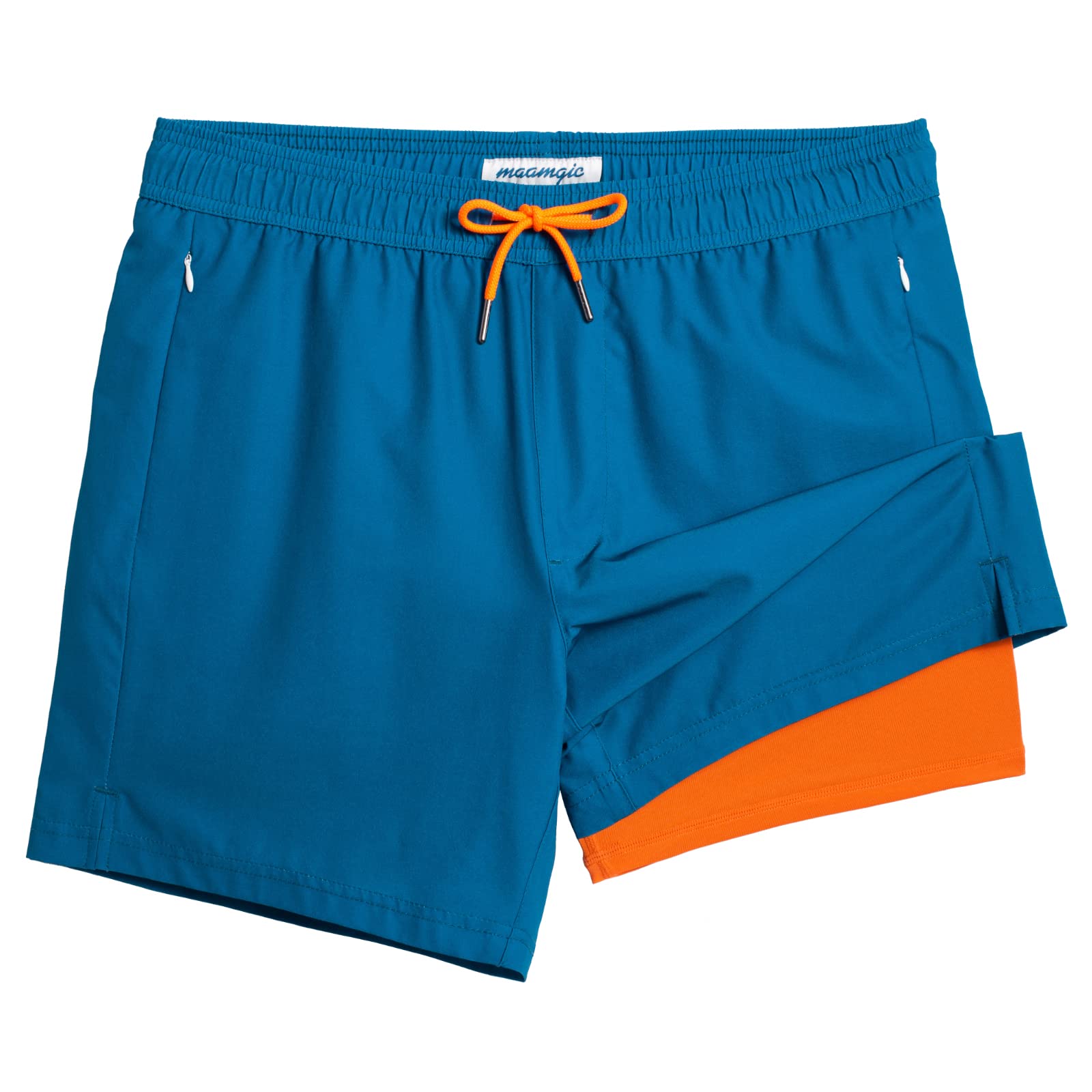 maamgic Mens Swim Trunks with Compression Liner 5 Inch Quick Dry for Beach