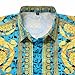 GSBOGOSSE Men Gold Fashion Luxury Printed Satin Long Sleeve Button-Down Shirts Flashy Retro Gorgeous Design Party Gift Shirt