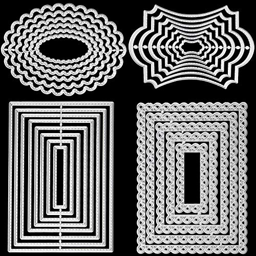 4 Pieces Frame Metal Cutting Die Frame Dies Cut Cutting Metal Stencil Template Moulds DIY Crafts Template Frame Paper Cards Cutting Dies Cut Stencils Metal Lace Frame Cutting Dies for DIY Craft