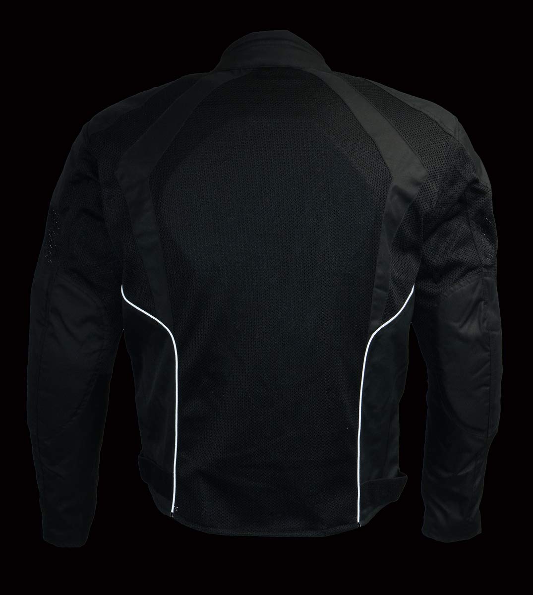 Milwaukee Leather MPM1793 Mens Black Mesh Racer Jacket with Armor - Large — view 2