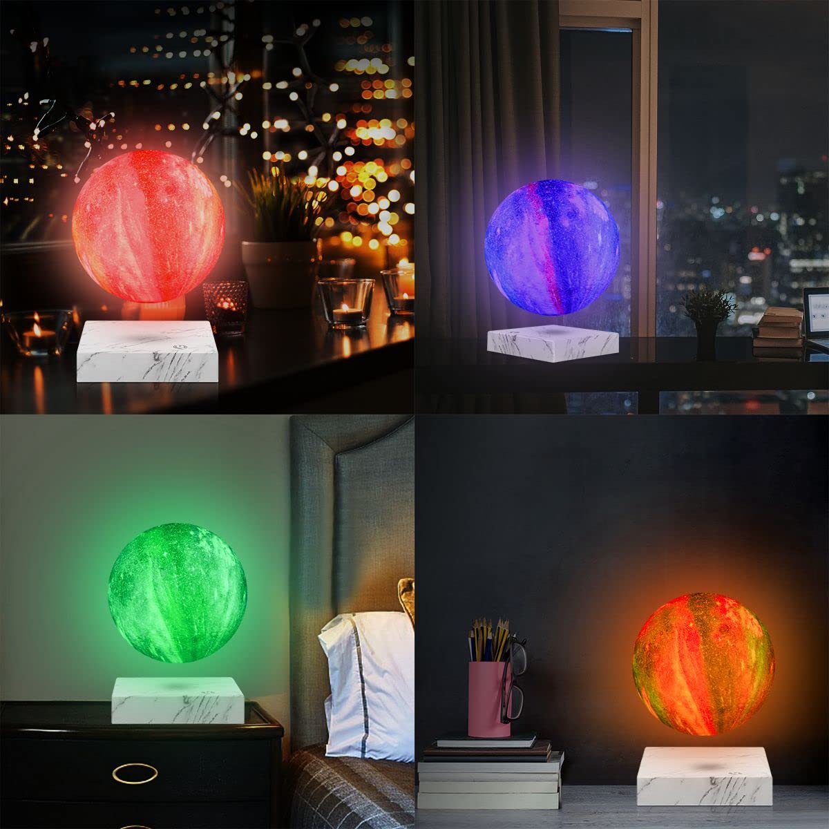 Lampada Magnetica Fluttuante e Filatura Lunare con Telecomando, 16 Colori LED 3D Luci Notturne Galassia per Decorazione Stanza, Regali di Compleanno