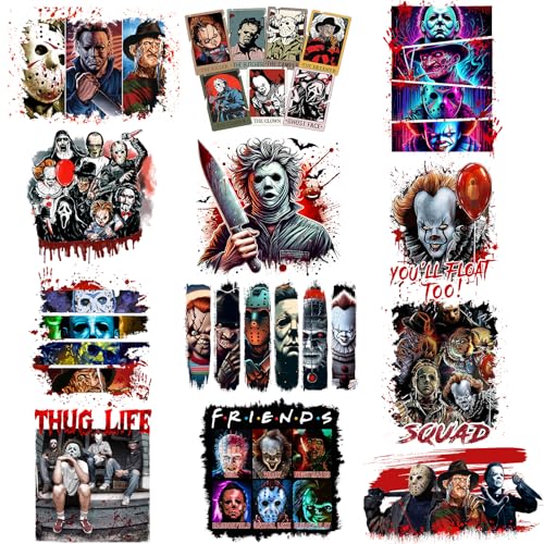 HTVSTD Halloween Iron on Transfers Heat Transfer Viny 12pcs