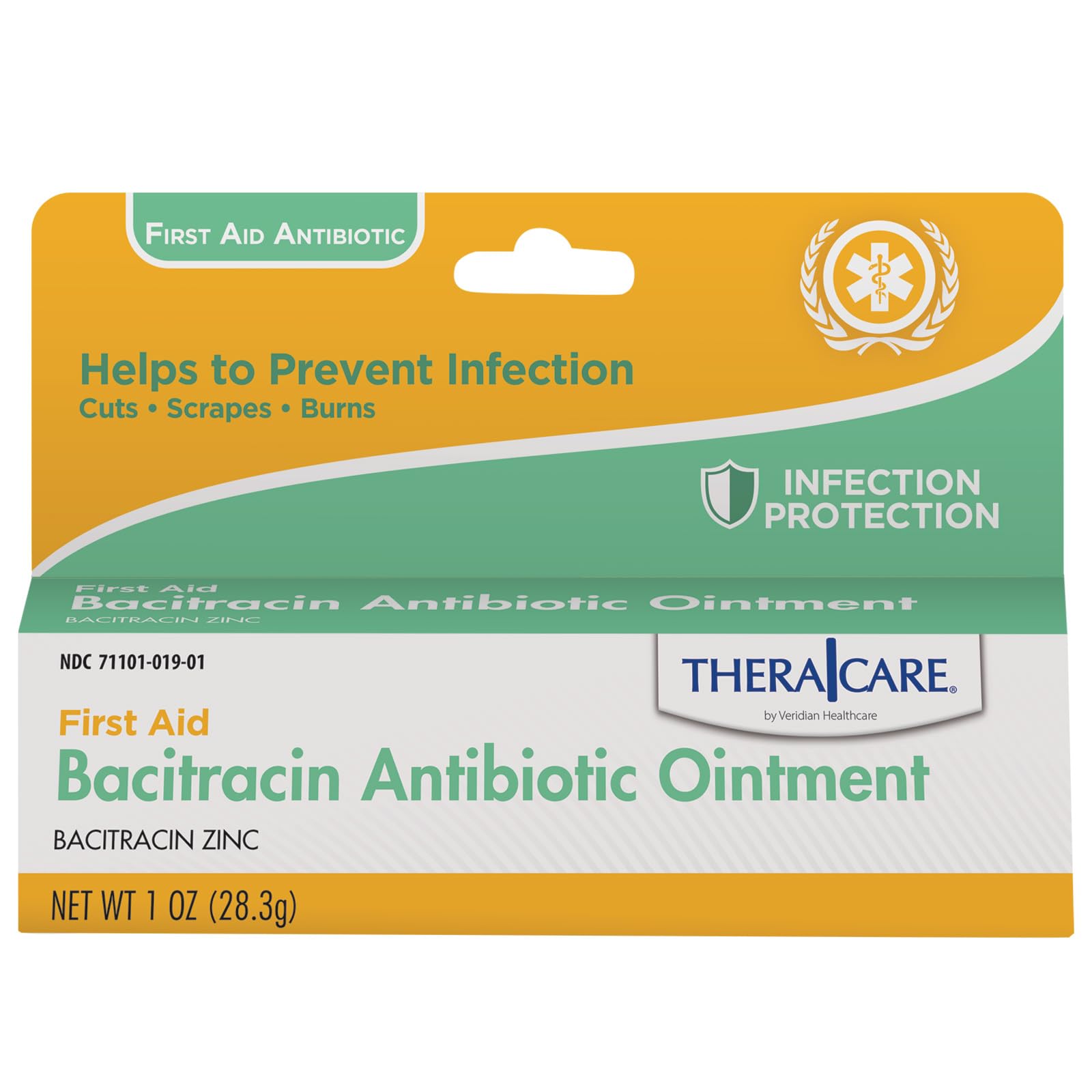 Thera|Care Bacitracin Antibiotic Ointment | First Aid | Infection Prevention and Protection | 1.0 oz | Topical Wound Care for Minor Scrapes and Cuts