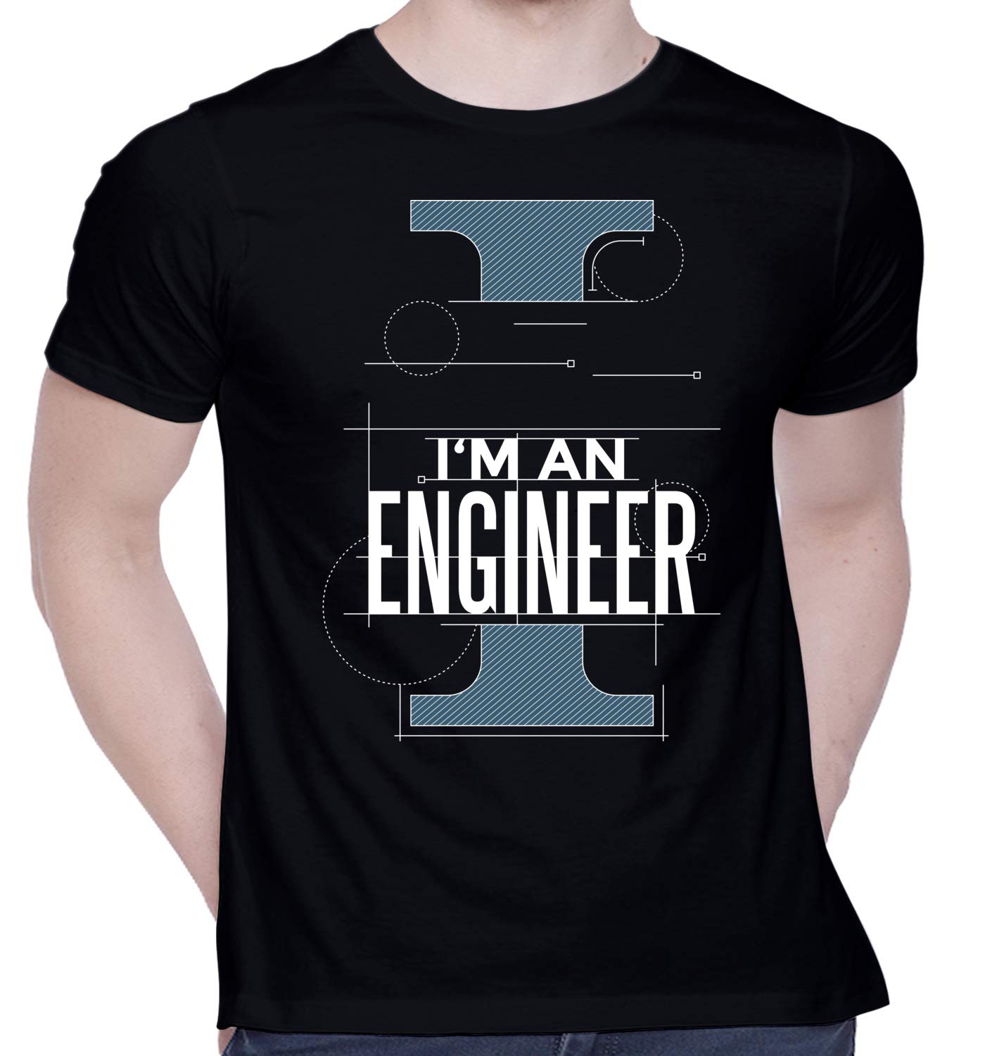 CreativiT Graphic Printed T-Shirt for Unisex Btech-Student-I-M-an-Engineer Tshirt | Casual Half Sleeve Round Neck T-Shirt | 100% Cotton | D00511-87