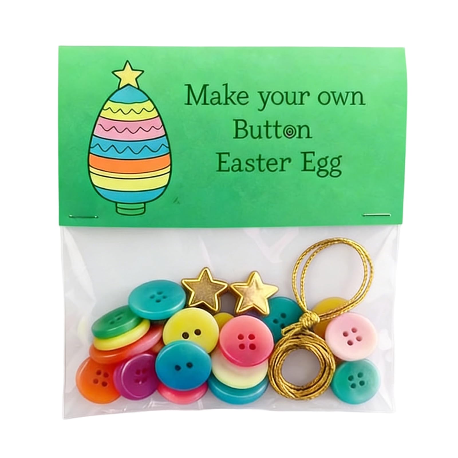 Kalttoy Type B Make Your Own Button Easter Ornaments With Rabbits, Eggs, Carrot Pendants Hanging Decor Easter Ornament Button Craft Set