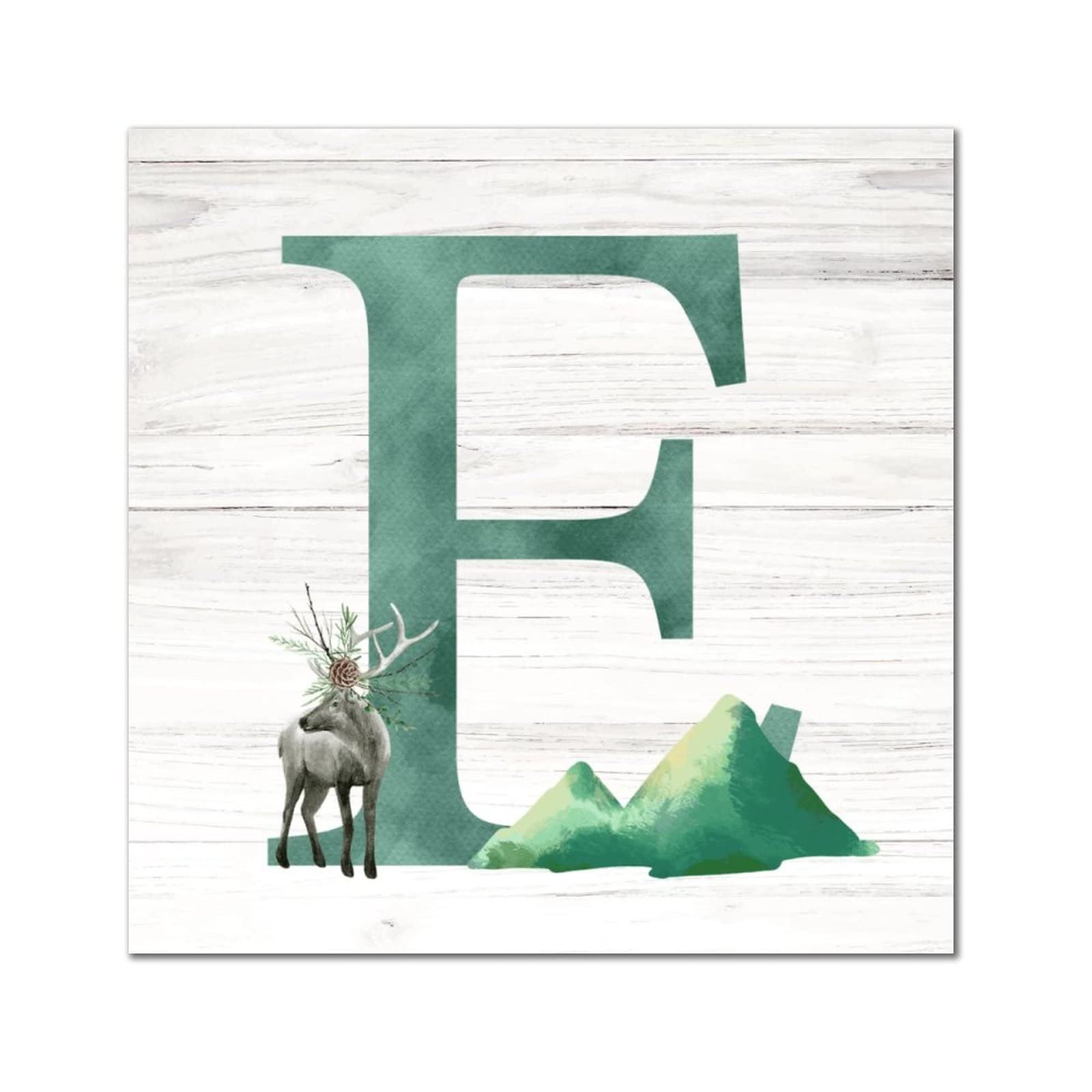 Lettre E en bois monogramme 30 cm pour décoration murale de maison - 6