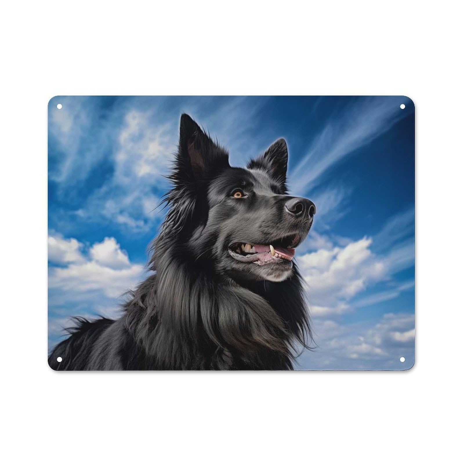 Junmoney Style-15 Workshop Style Garage Metal Sign 30X40cm Featuring Belgian Shepherd Groenendael, Industrial Wall Art For Workshop, Basement, Shed Or Games Room