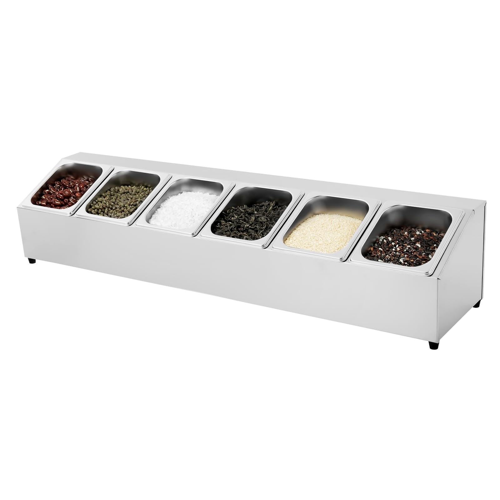 zguoeouo Pizza Topping Station Stainless Steel Condiment Holder with Lids