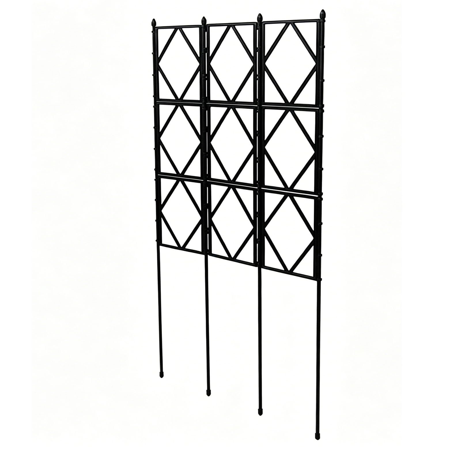 Metalowa Kratka Ogrodowa/Podpórka Dla Roślin Pnących – Idealna Do Ogrodu, Na Taras Czy Balkon; Wsparcie Dla Pnączy, Ogórków, Warzyw I Kwiatów | Black,60cm*1.2m