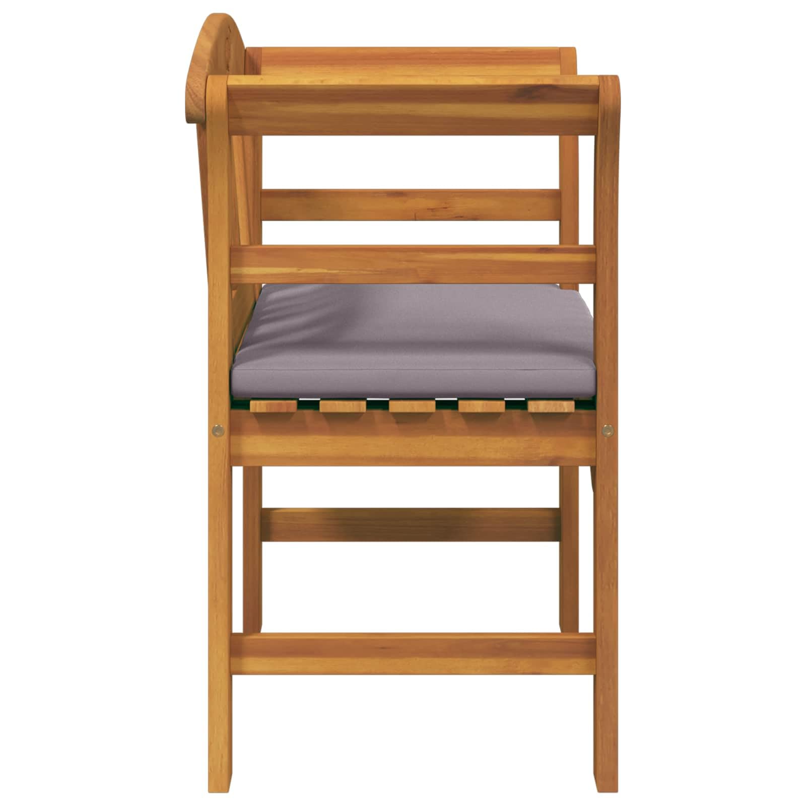 Ławka ogrodowa z litego drewna akacjowego, olejowana, 68,5 x 46 x 82,5 cm, trwała ławka do siedzenia na taras, balkon i na zewnątrz, naturalne wykończenie olejem