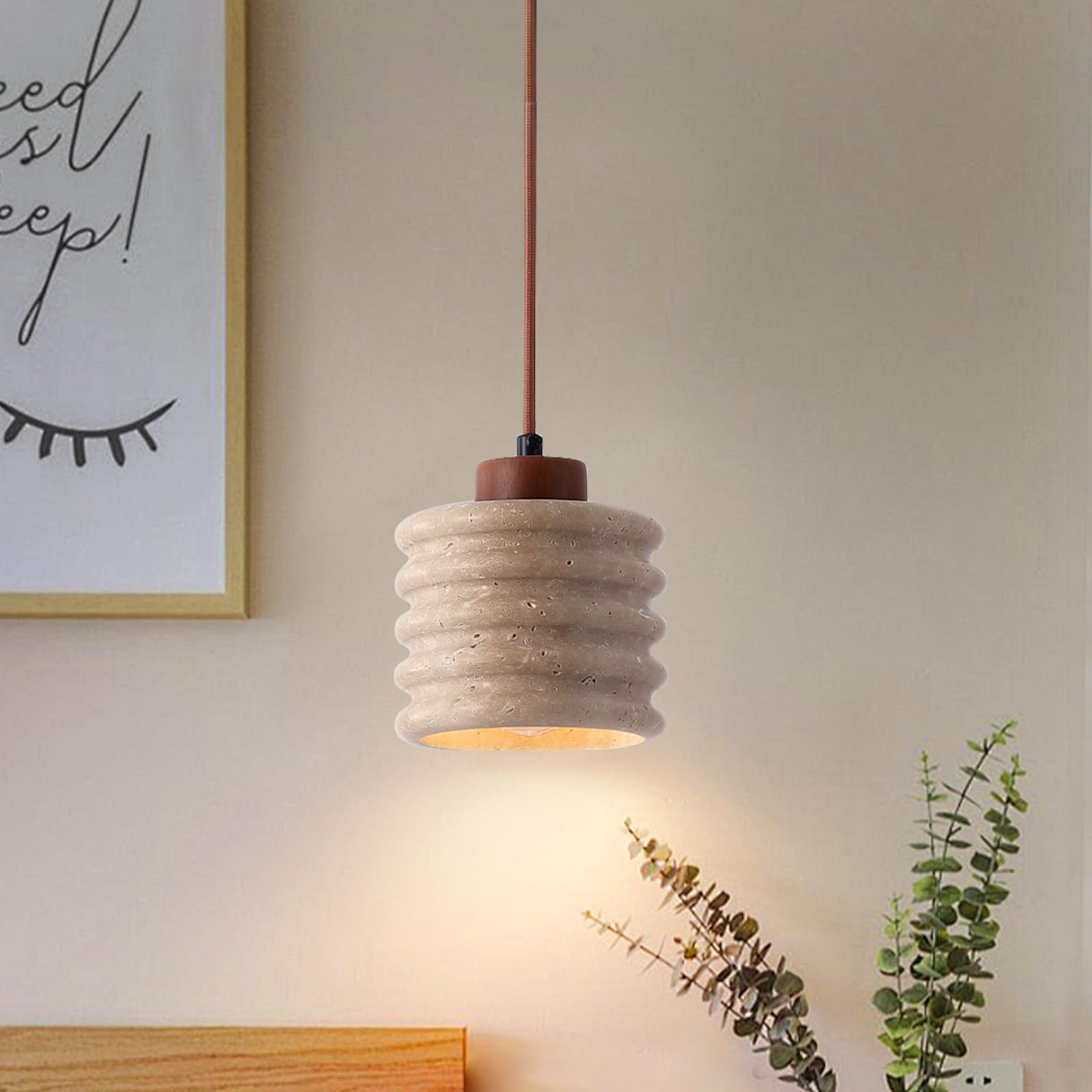 BOSHANGMEI Mini Stone Pendant Light - Nordic Wabi Sabi Lamp