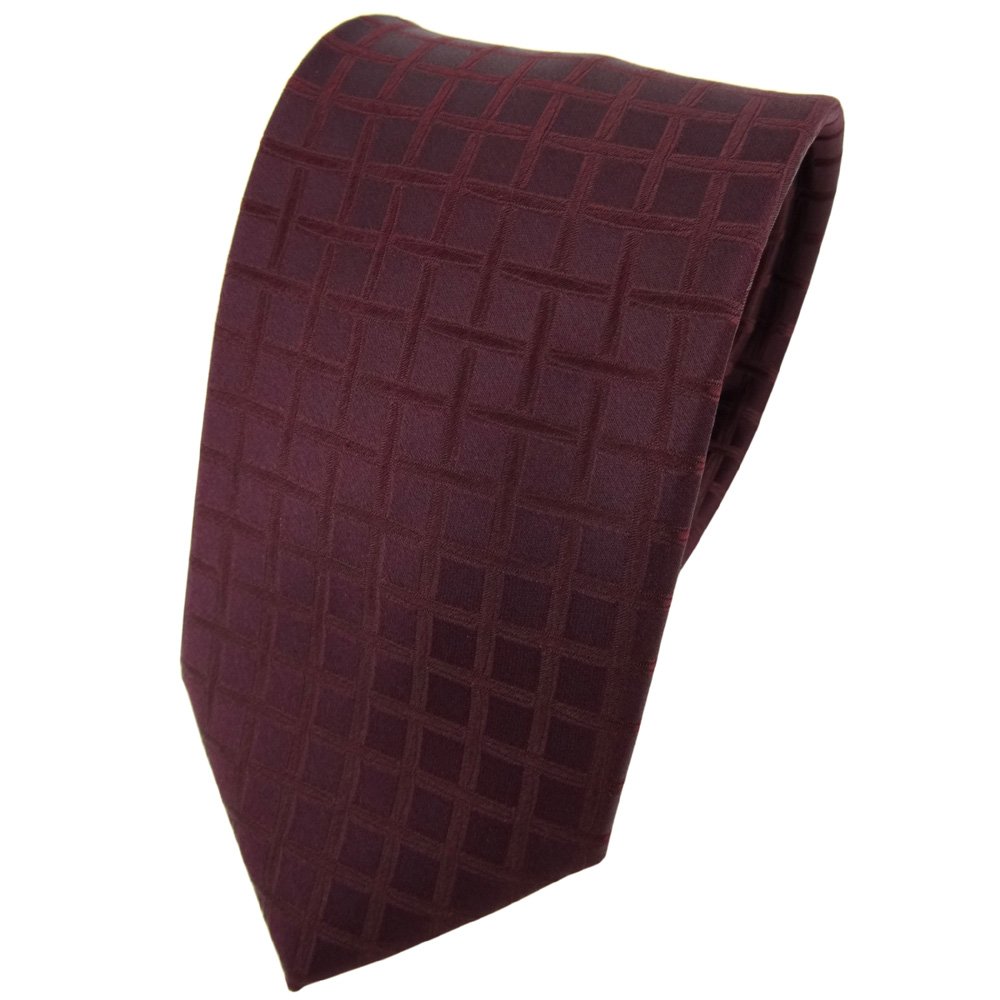 Corbata De Seda Estrecha A Cuadros Marrón/beige - Longitud 150 Cm, Ancho 5.5 Cm