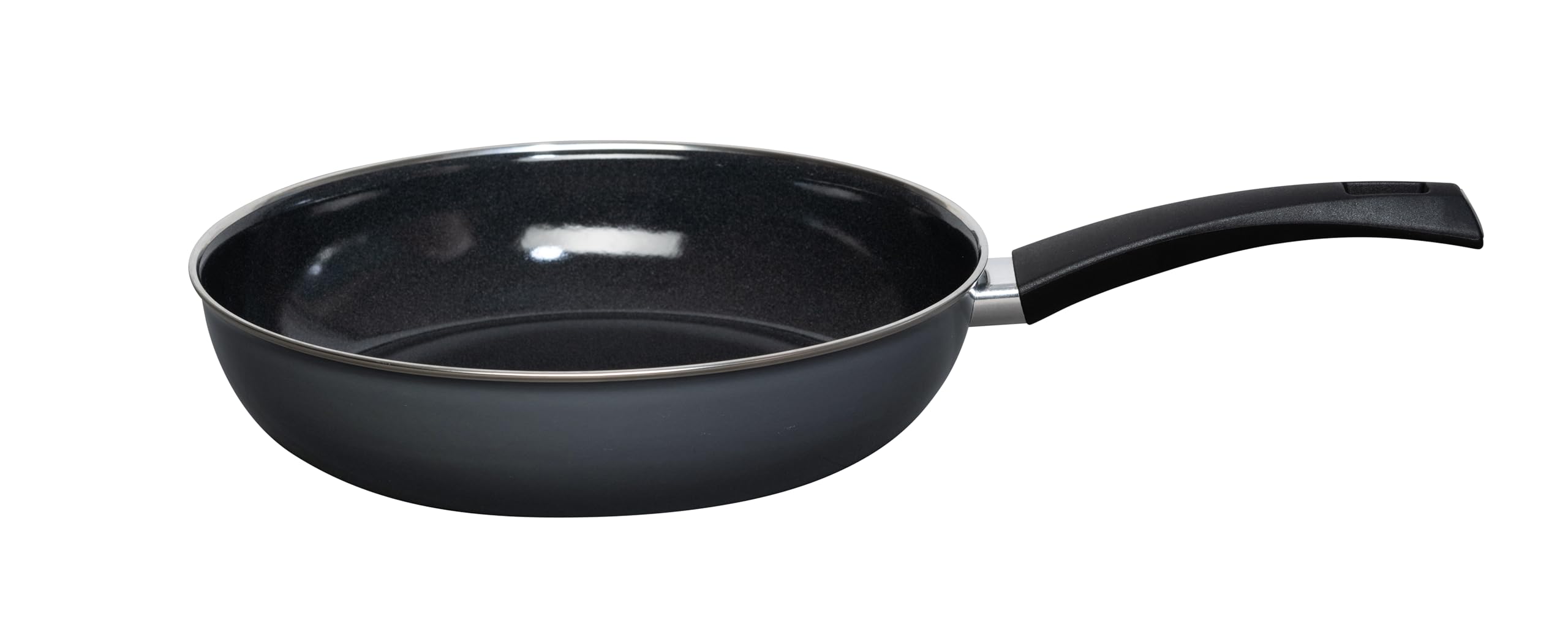 Riess, 0057-003, Poêle émaillée Ø 28cm, DARK GREY, Vol. (rec.): 2,5 Litres, Made in Autriche, LBH: 47,3x29,2x8,8Centimètres, 2,003Kilogrammes, poêle à frire, Émaillée, Passe au four