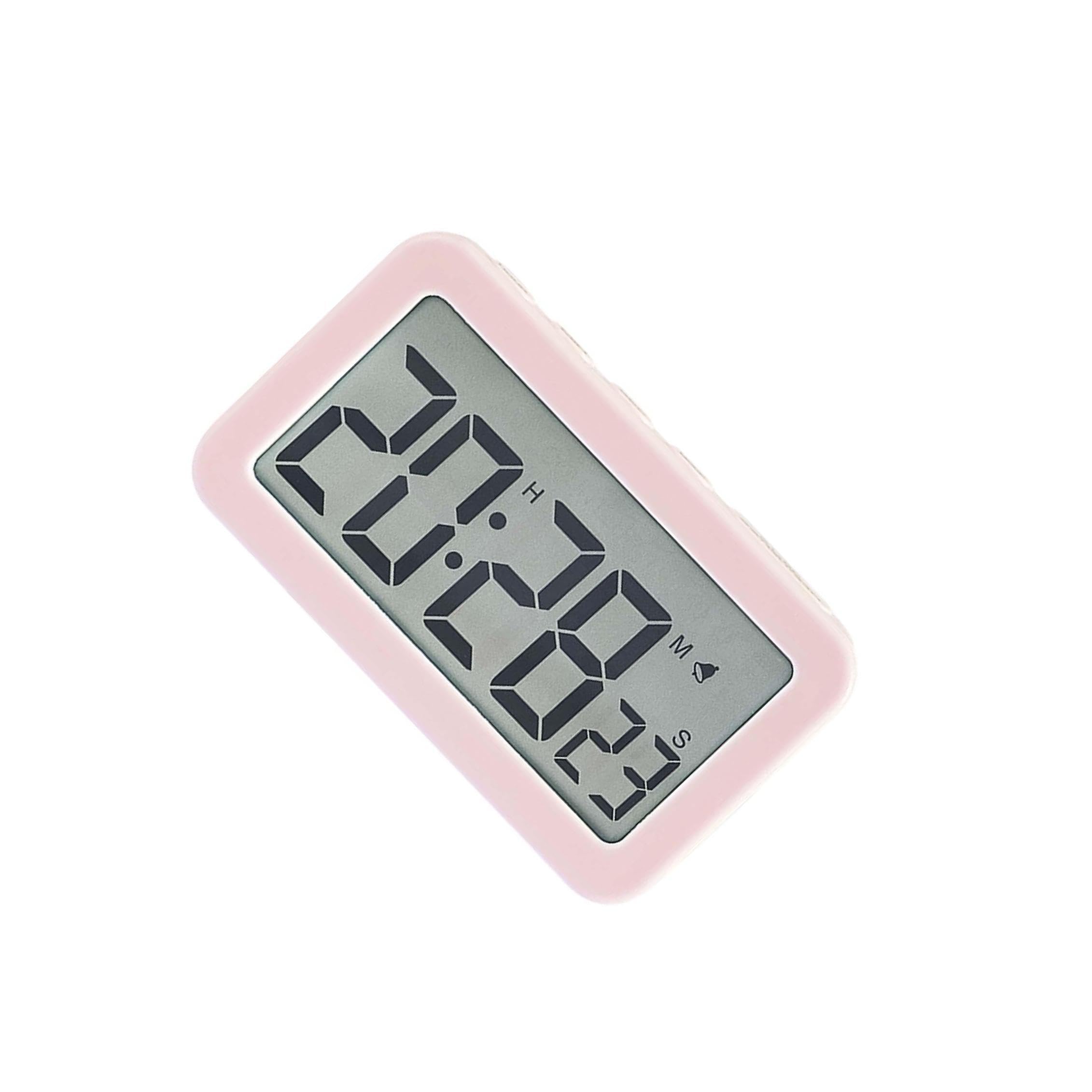 TWISAXC Bedroom Bedside Clocks Kids Adults Large Screen Display Digital Clock Count Up Down Timer Office Gyms Digital Clock Large Screen Display, Pink, 8.9x2.2x5.2cm