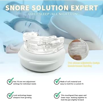 Snroerx Plus Anti-snoring Mouthpiece Mandibular Advancement, Adjustable Fit Soft Flexible Material