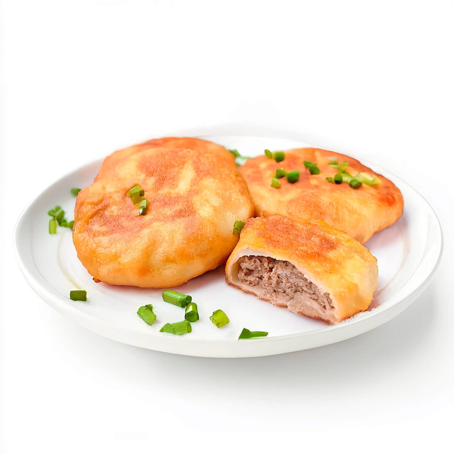 BARIN Set 3x BELASCHI Hefeteigtaschen mit Fleisch 1425g Tiefgefroren Handgefertigte Teigtaschen Goldbraun Gebraten mit Zartem Schweinehackfleisch und Zwiebeln in Knusprigem Teig Schnelle Zubereitung