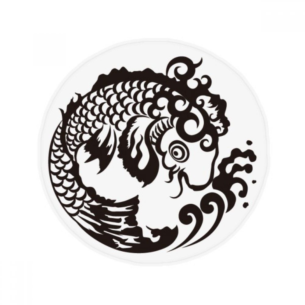 DIYthinker Pesce Animal Cinese Giapponese Acqua Anti-Slip Piano Pet Mat Rotonda Bagno Soggiorno Cucina 80cm Regalo Porta 80 X 80 cm