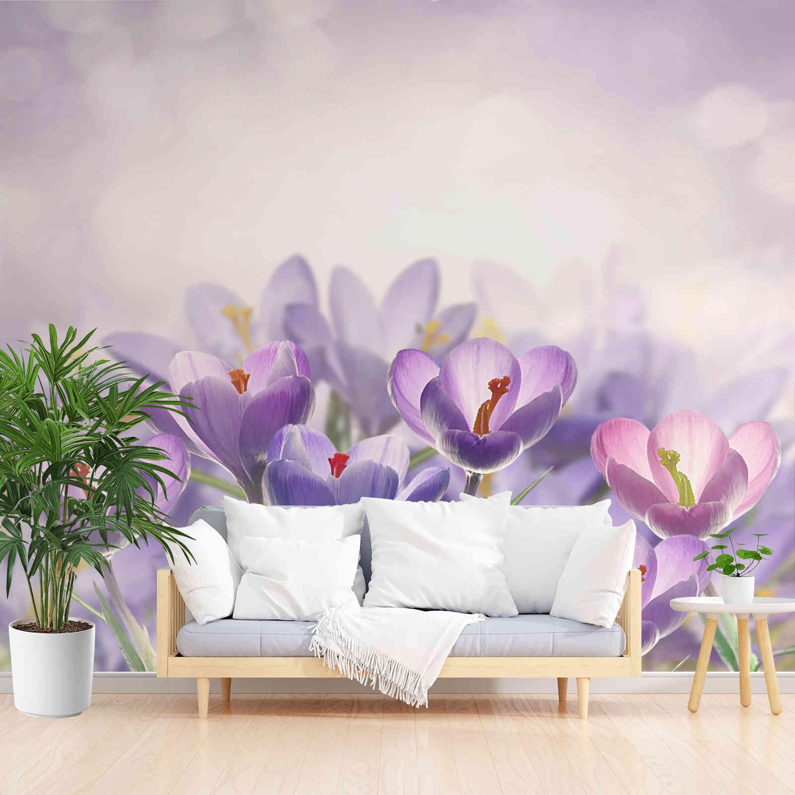 Papier Peint Fleurs Violettes 3D : Créez une Ambiance Cosy et Fleurie dans Votre Chambre