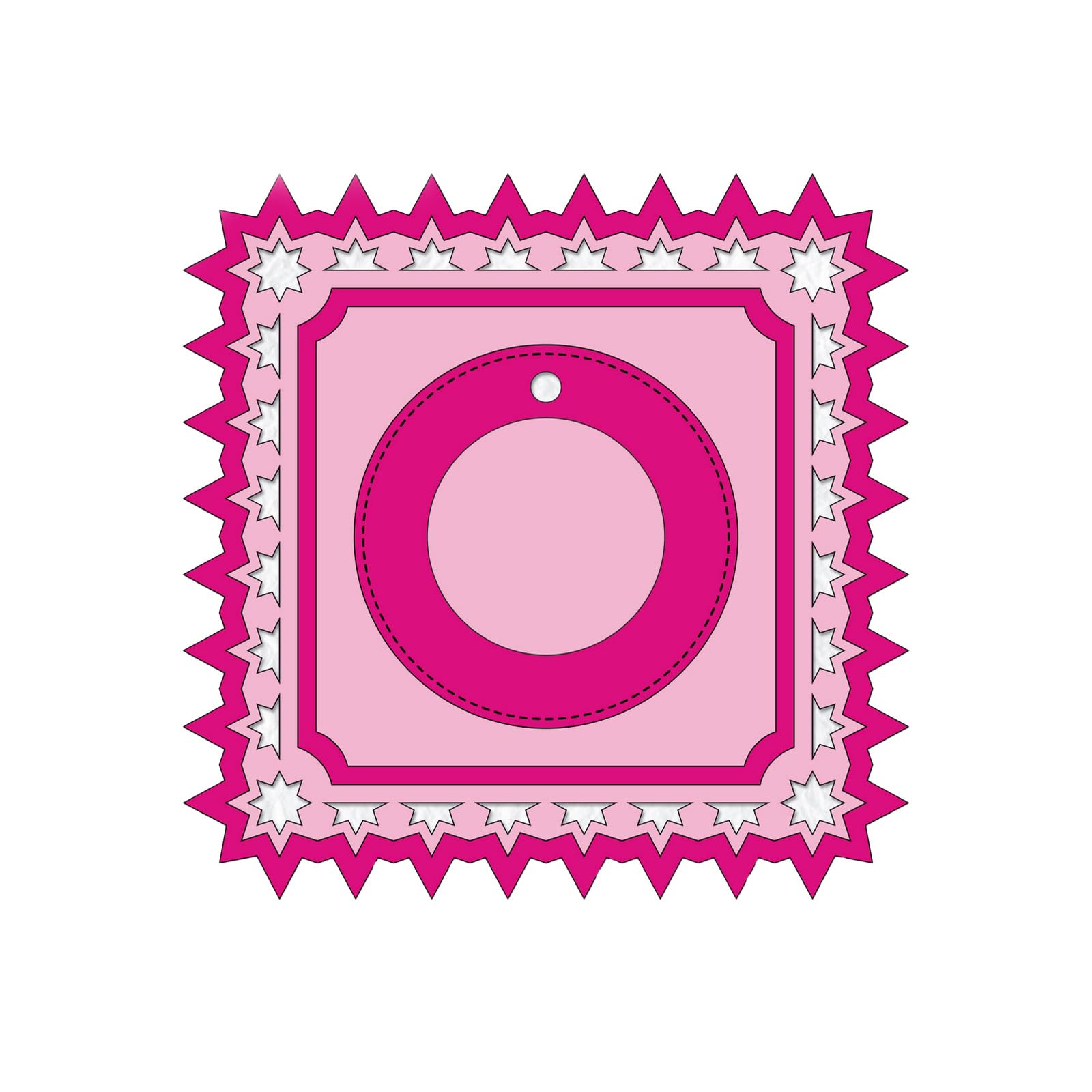 Nellie's Choice Nesting, 6 Multi Frame, 12 x 12 cm Cutting, Card Making Supplies, Metal Dies for Scrapbooking, DIY and Paper Crafts, Pink