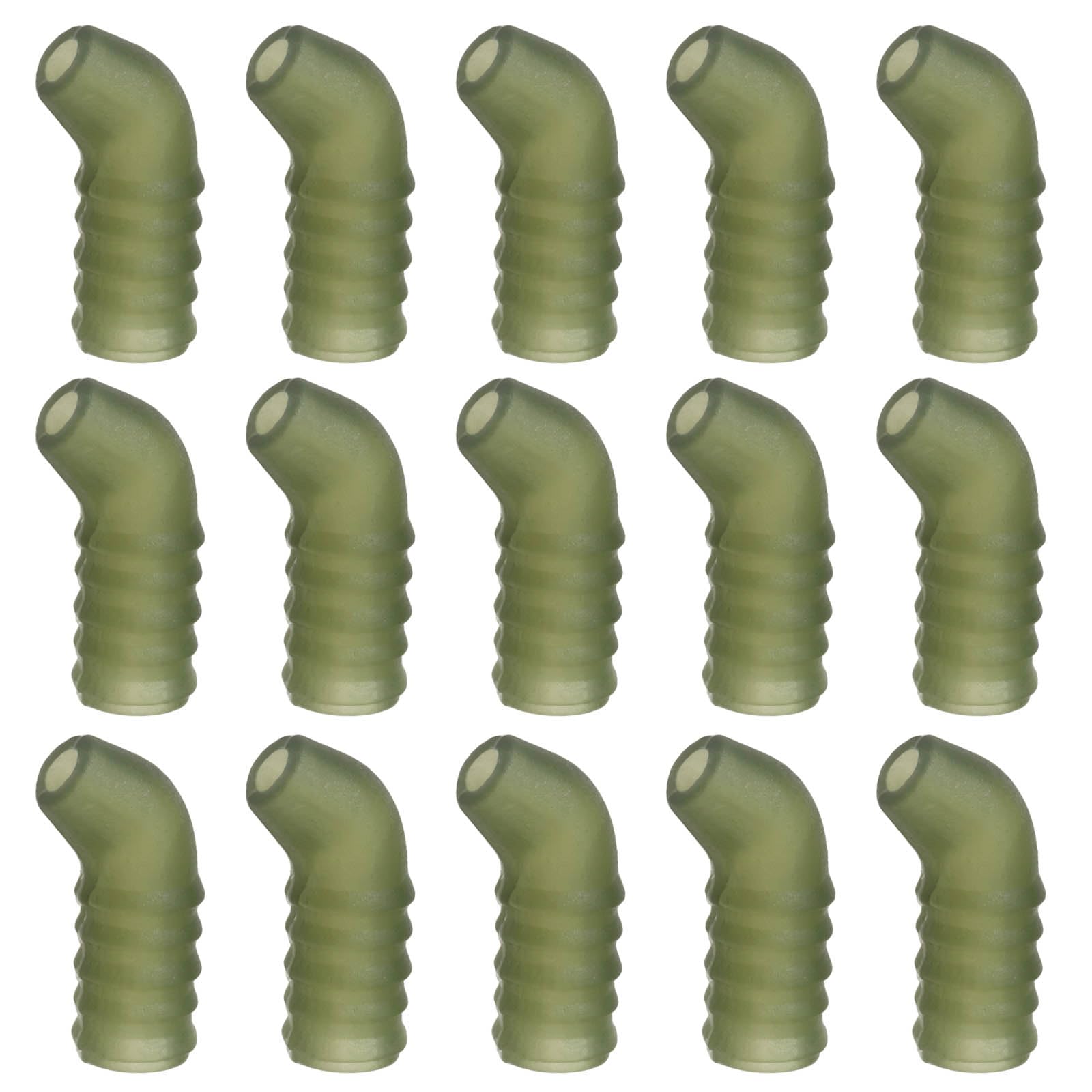 ECSiNG 30Pcs Carp Fishing Rigs Hook Kickers Rig Aligners Ronnie Rig Terminal Tackle Flexi Rubber Natural Green,S#