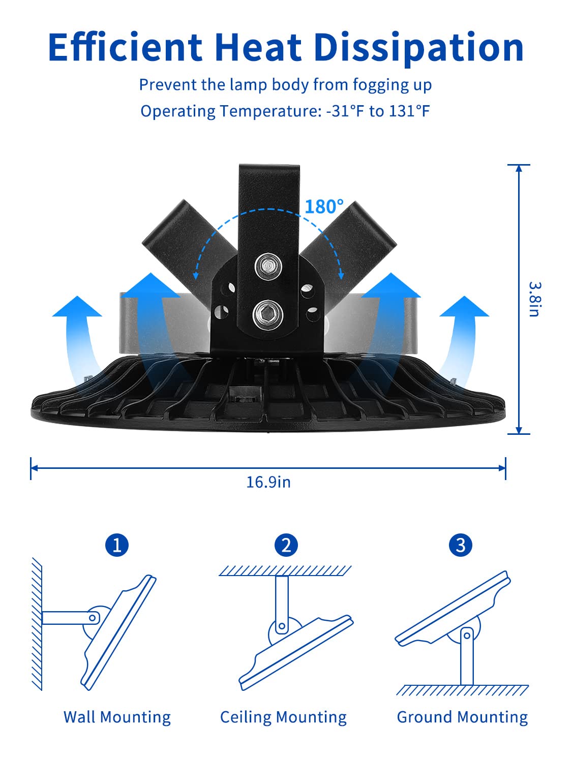 8 szt. UFO LED 5000 W, reflektor LED 50000 LM, zimna biel 6500K LED UFO, oświetlenie zewnętrzne 120°, ultra cienka wodoodporna przemysłowa lampa punktowa IP65, lampa LED do garażu, fabryka fabryczna