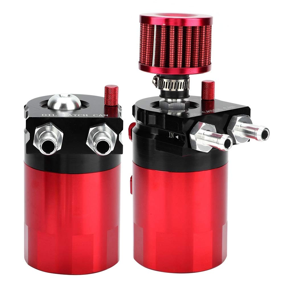 DEWIN Cattura Olio Universale 300ml In Alluminio Per Auto – Serbatoio Baffled Con Filtro E Tubo Rosso