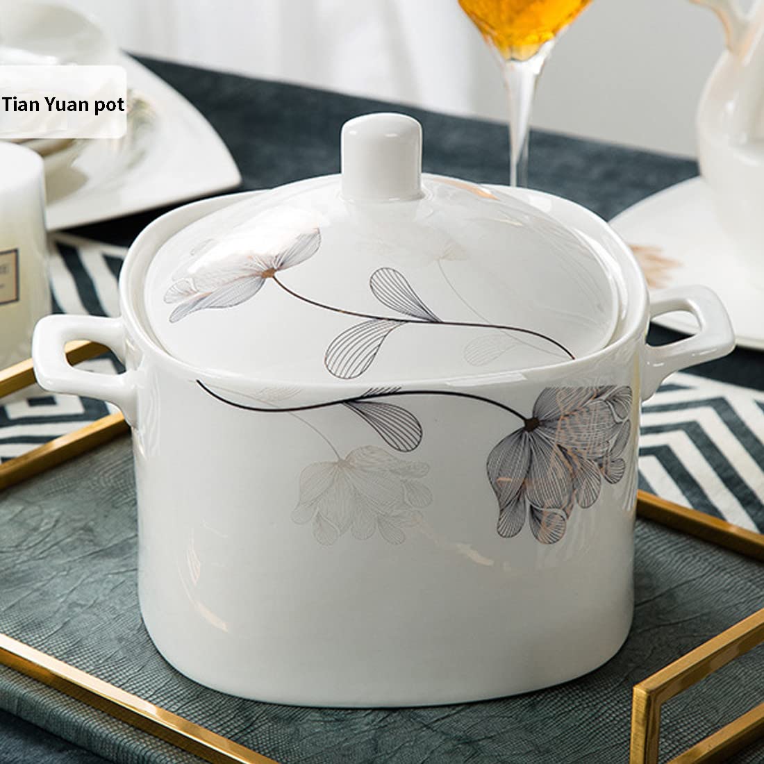 Zastawa stołowa Zestaw zastawy stołowej z porcelany kostnej Jingdezhen 60-częściowy zestaw porcelanowej zastawy stołowej Zastawa stołowa Gospodarstwo domowe,