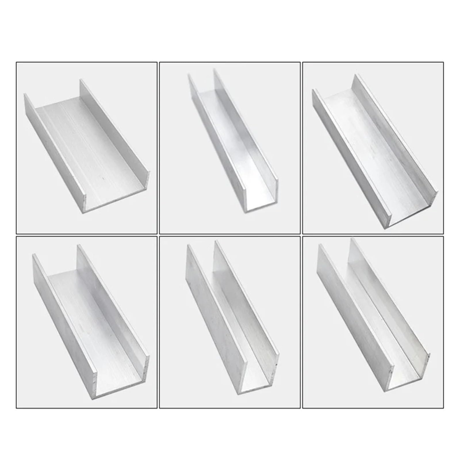 Ranura for tarjeta fija con perfil de canal en U de aluminio, 2 uds. | Ligero(40x20x1.2mm 2pcs)