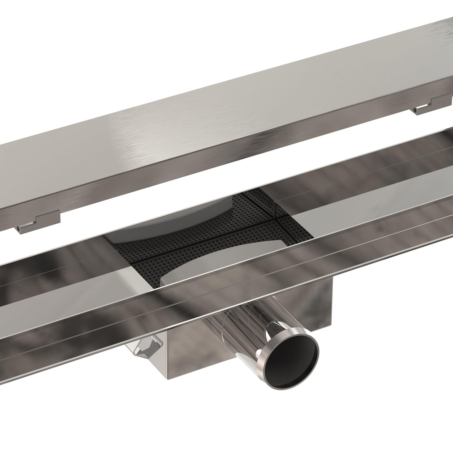 Duschrinne 80 cm Befliesbar komplettset 2in1 | Ablaufrinne für Badezimmer | Premium Edelstahl SU 316 komplettset | Siphon mit Geruchsstop und Haarsieb