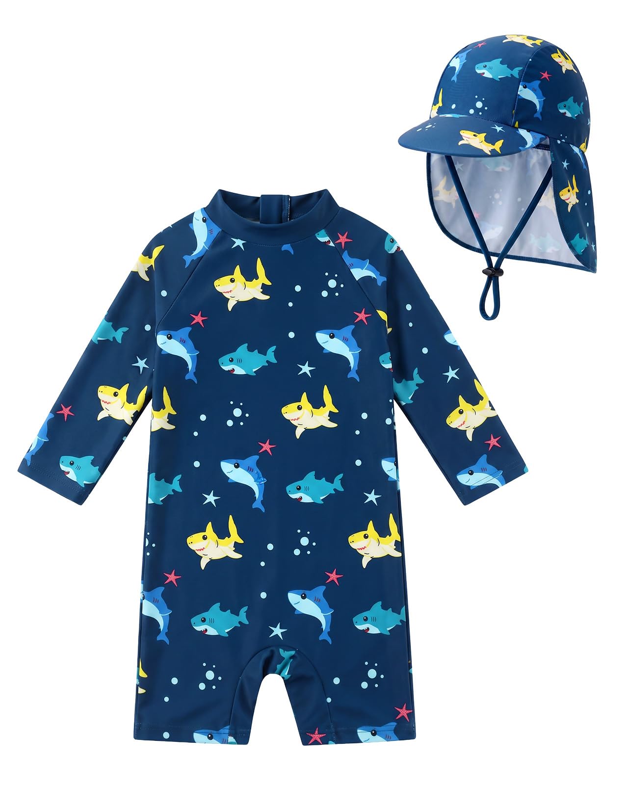weVSwe Baby UPF 50+ Rash Guard &amp; Adjustable Sun Hat 0-3 Years