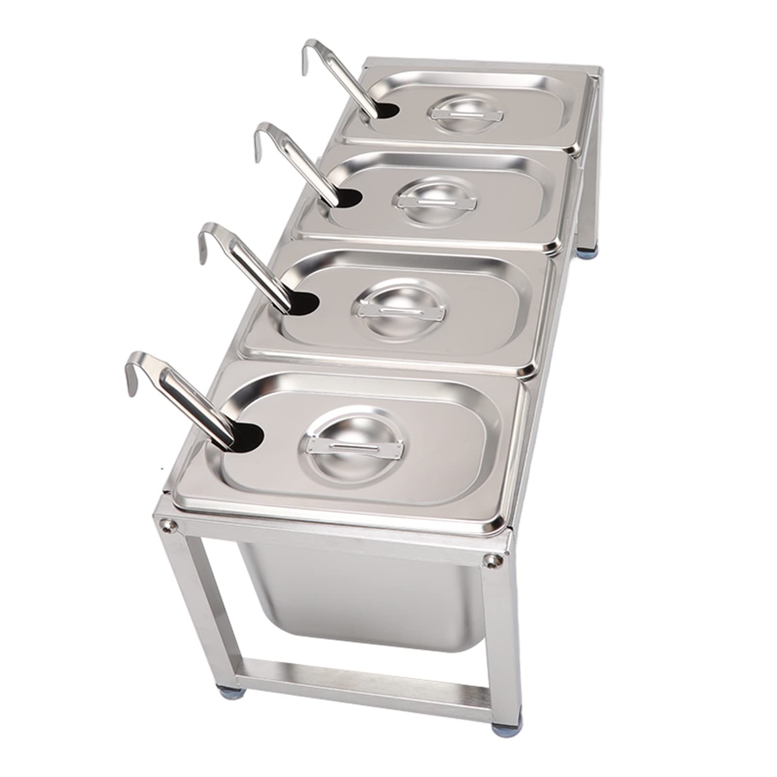KIMISS Estante de Acero inoxidable: Soluciones de Almacenamiento de Cocina con Soporte para Condimentos con Acabado de Espejo Pulido, Diseño Apto para Uso Alimentario (Caja de 4 piezas)