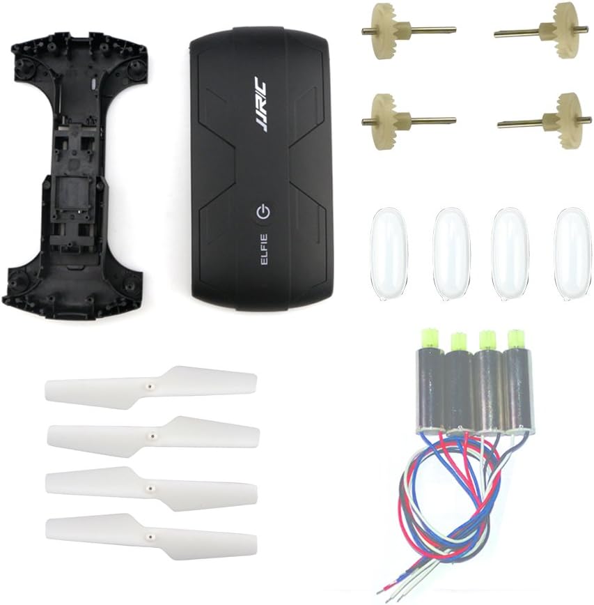 Hooray Service Original Upper with Down Case & Propeller & Motor & Gear & Lights LED Cover Lamdshade Kit Spare Parts for JJRC H37 Portable Elfie Pocket Selfie RC Quadcopter