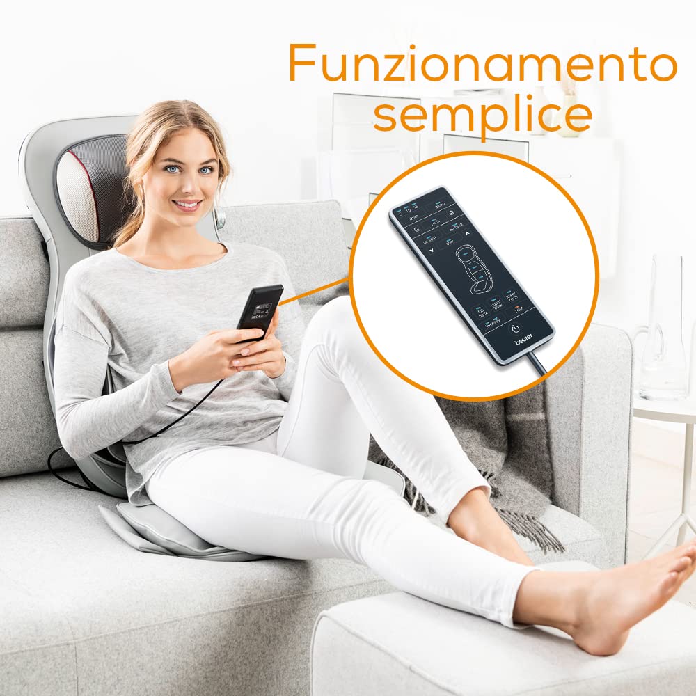 Beurer MG 320 – Coprisedile per Massaggio Shiatsu Benefico ad Aria Compressa e Riscaldamento Attivabile