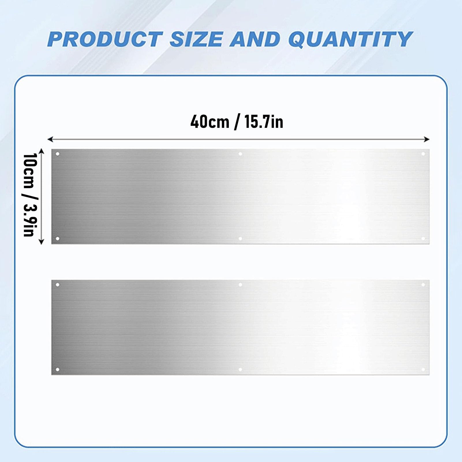 Haofy Placa de Acero Inoxidable para Puerta, Protector Decorativo para Puertas Interiores y Exteriores, Evita Arañazos, Abolladuras, 1 par de Placas Inferiores de Autoadhesivas para Oficina en Casa