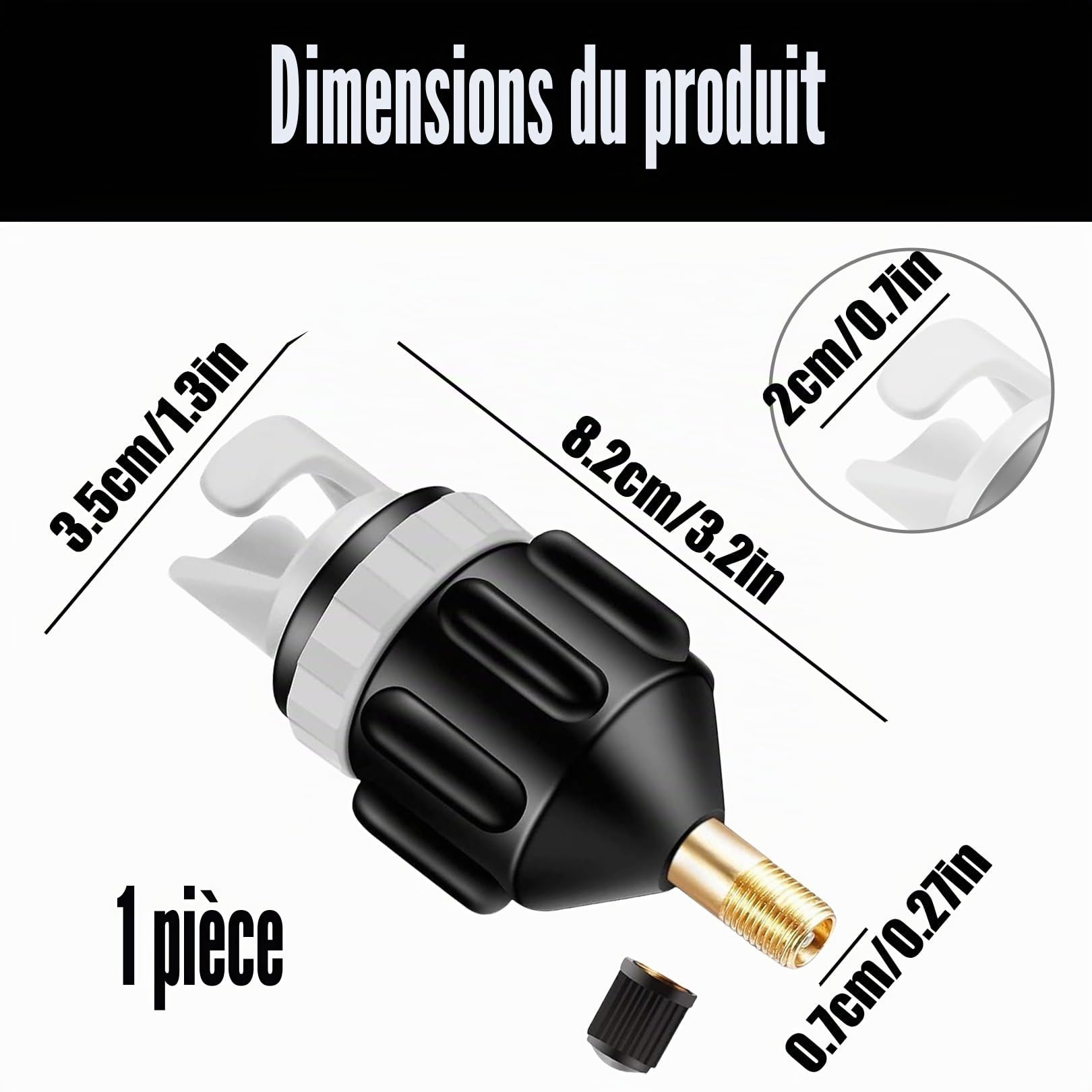 Adaptateur SUP Pour Compresseur – Compatible Paddle, Kayak, Bateau Gonflable – Anti-Fuite Et Portable