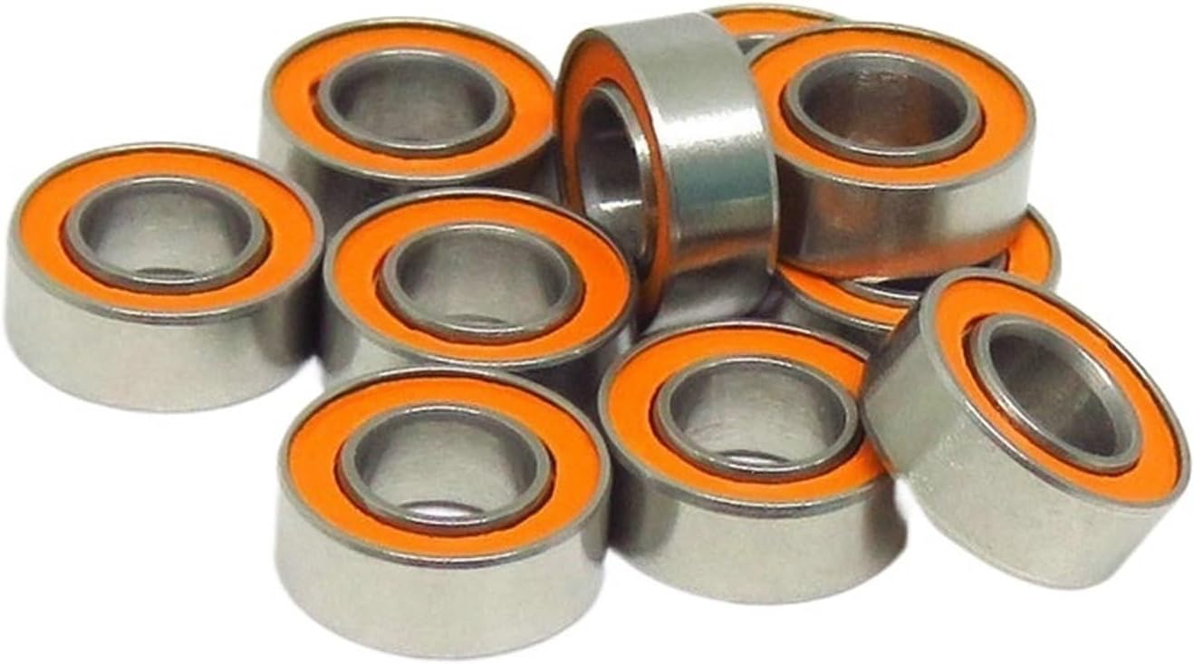 バイメタルシールシールドマイクロ深溝ベアリング10個SMR84C-2RS 4x8x3mm ABEC-7ステンレススチールハイブリッド